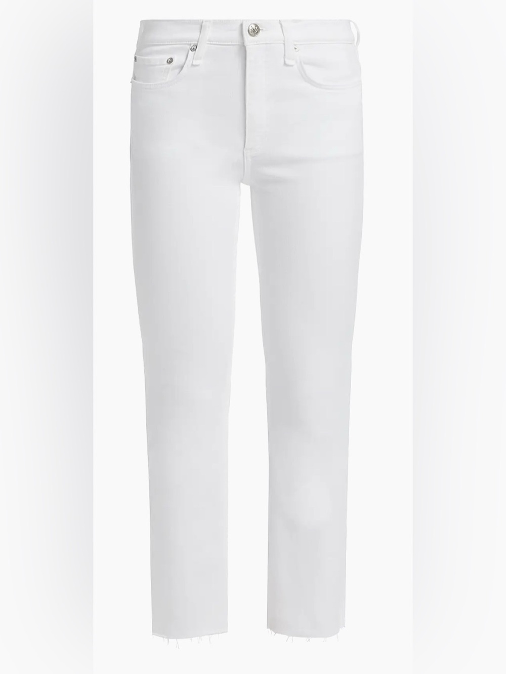 Rag and Bone Peyton Mid-Rise Ankle Bootcut Jeans Raw Hem White - Size 33